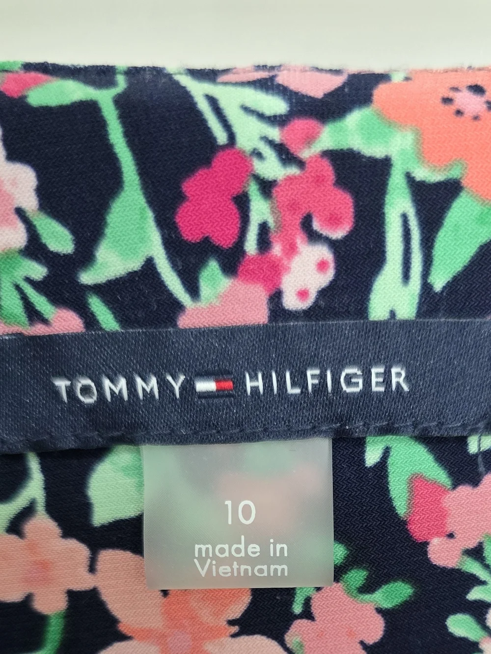 Tommy Hilfiger Black Floral Ruffle-Sleeve Womens Dress